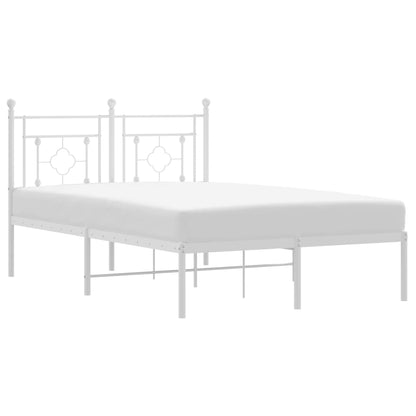 White Metal Bed Frame with Headboard 120x200cm - No Mattress