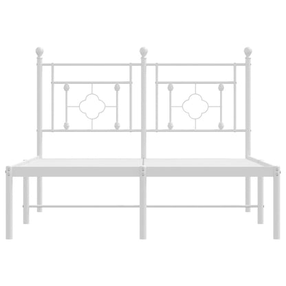 White Metal Bed Frame with Headboard 120x200cm - No Mattress