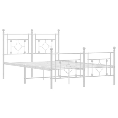 White Metal Bed Frame with Footboard 120x200cm – No Mattress Included