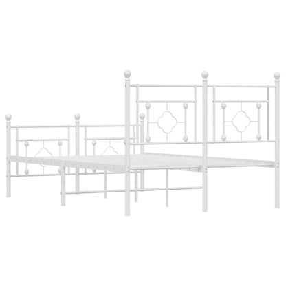 White Metal Bed Frame with Footboard 120x200cm – No Mattress Included