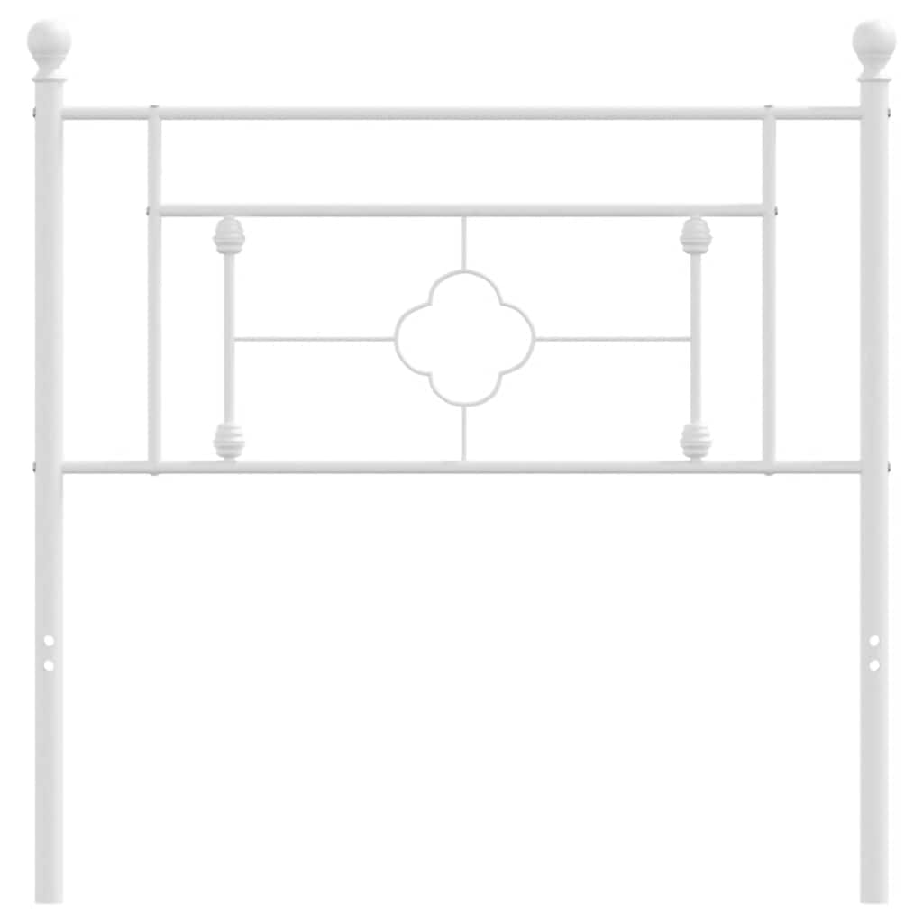 White Metal Headboard - Elegant 100 cm Bed Frame Upgrade