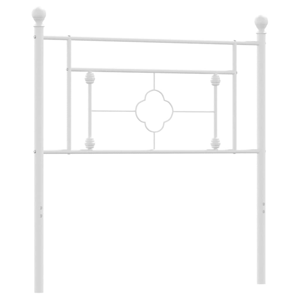 White Metal Headboard - Elegant 100 cm Bed Frame Upgrade