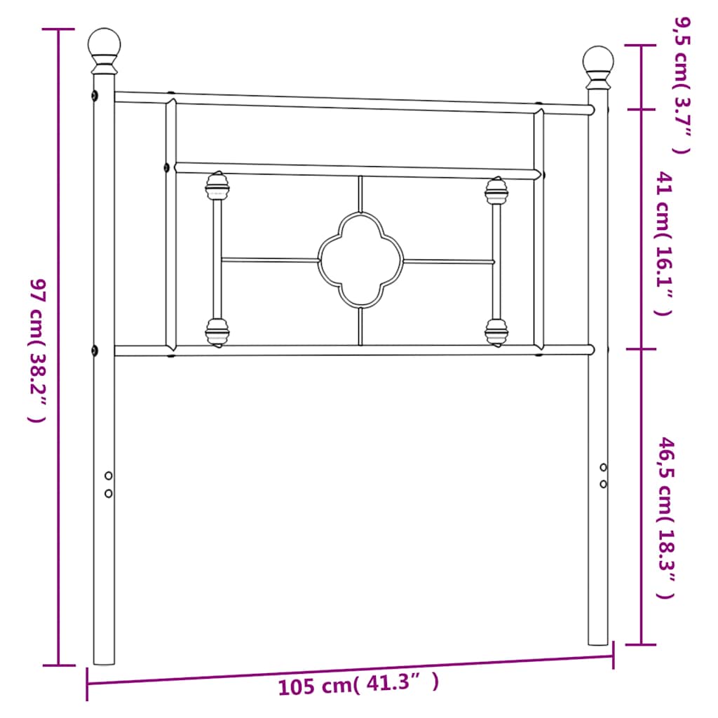 White Metal Headboard - Elegant 100 cm Bed Frame Upgrade