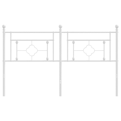 Elegant White Metal Headboard - 160 cm Durable Bed Frame