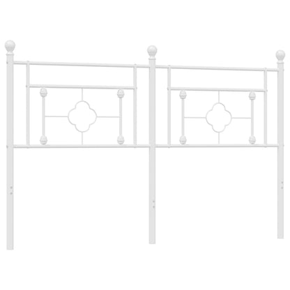 Elegant White Metal Headboard - 160 cm Durable Bed Frame