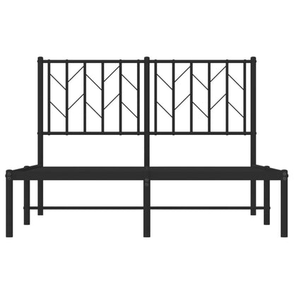 Black Metal Bed Frame with Headboard, No Mattress, 120x190cm
