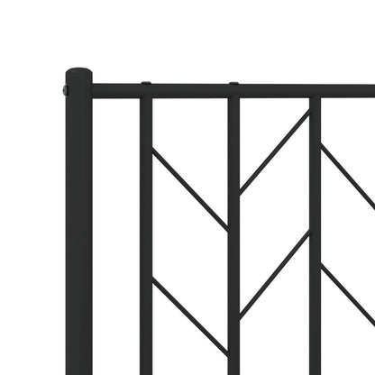 Black Metal Bed Frame with Headboard, No Mattress, 120x190cm