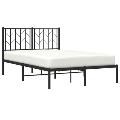 Black Metal Bed Frame with Headboard 120x200 cm - No Mattress