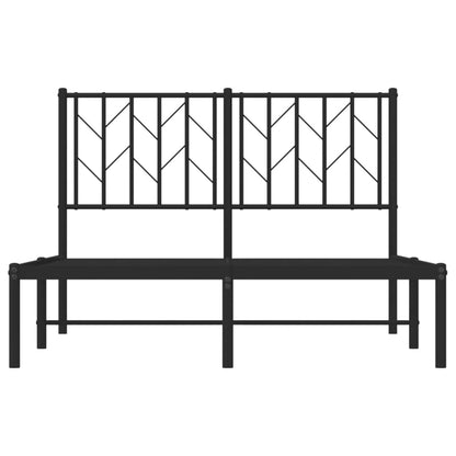 Black Metal Bed Frame with Headboard 120x200 cm - No Mattress