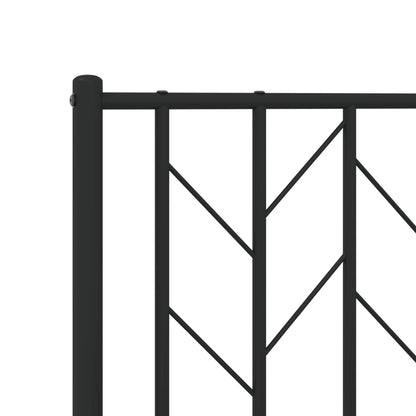 Black Metal Bed Frame with Headboard 180x200cm - No Mattress