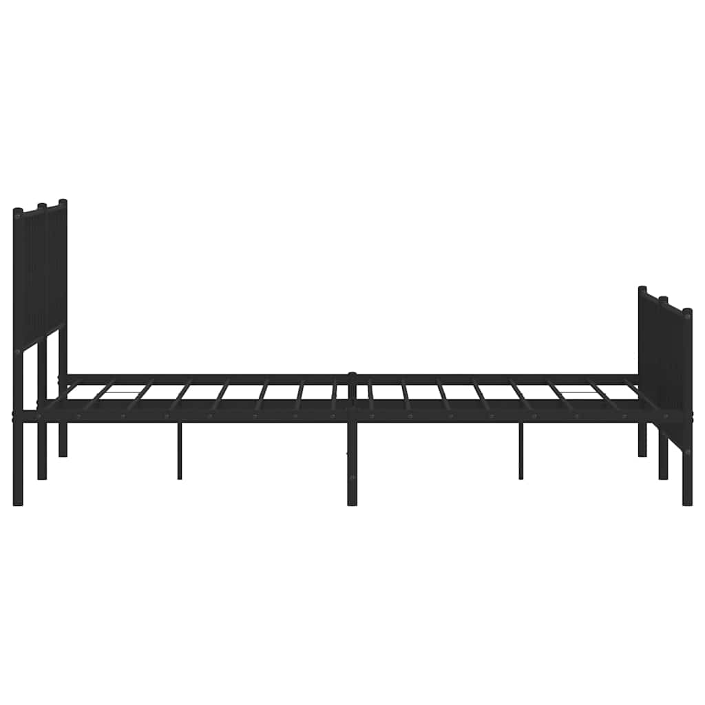 Black Metal Bed Frame with Footboard - No Mattress, 193x203cm