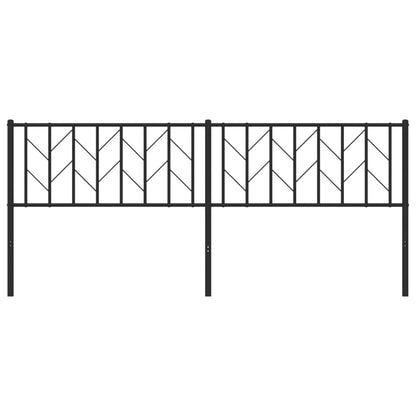 Sleek Black Metal Headboard - 200 cm Modern Bedroom Accent