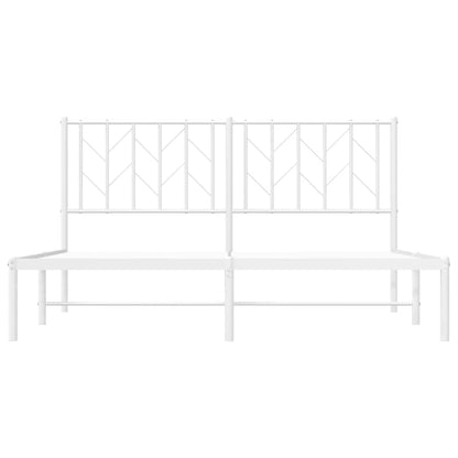 White Metal Bed Frame with Headboard - 150x200cm No Mattress