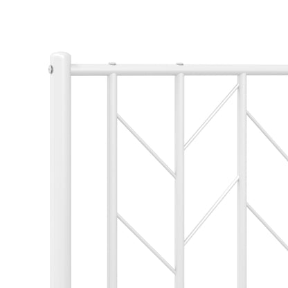 White Metal Bed Frame with Footboard, 75x190cm - No Mattress