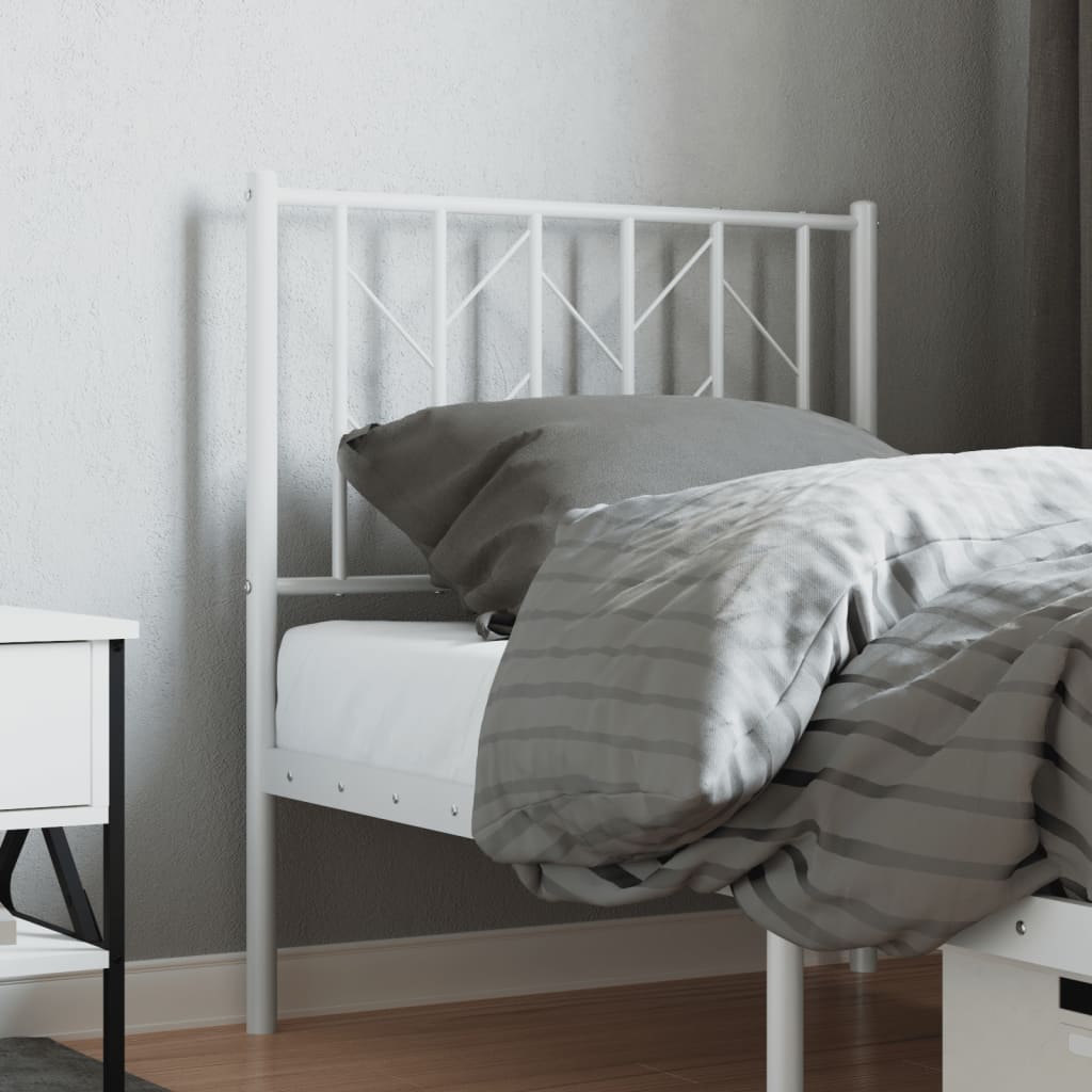 Elegant White Metal Headboard - 75 cm for Stylish Bedrooms