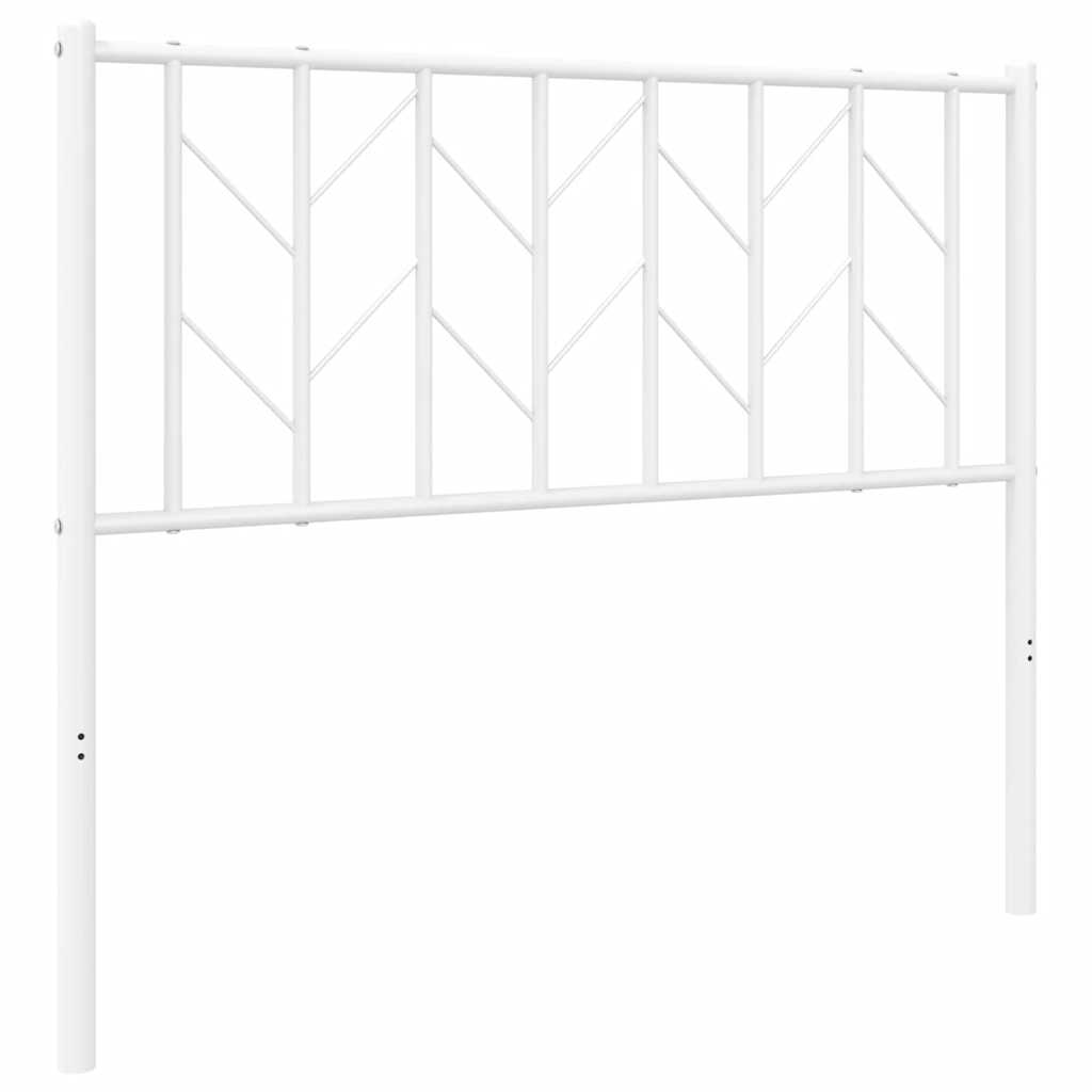 Elegant White Metal Headboard - 100 cm Steel Frame