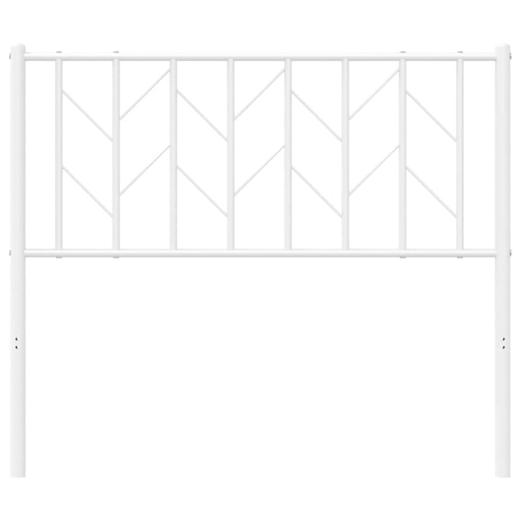 Elegant White Metal Headboard - 100 cm Steel Frame