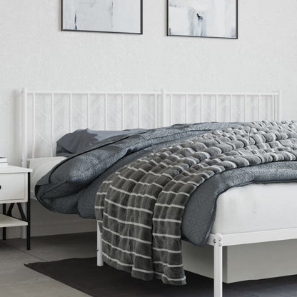 White Metal Headboard - Elegant Style, 193 cm Sturdy Design