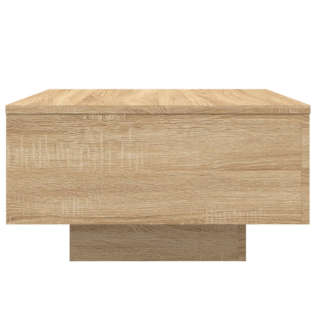 Coffee Table with LED Lights Sonoma Oak 55x55x31 cm