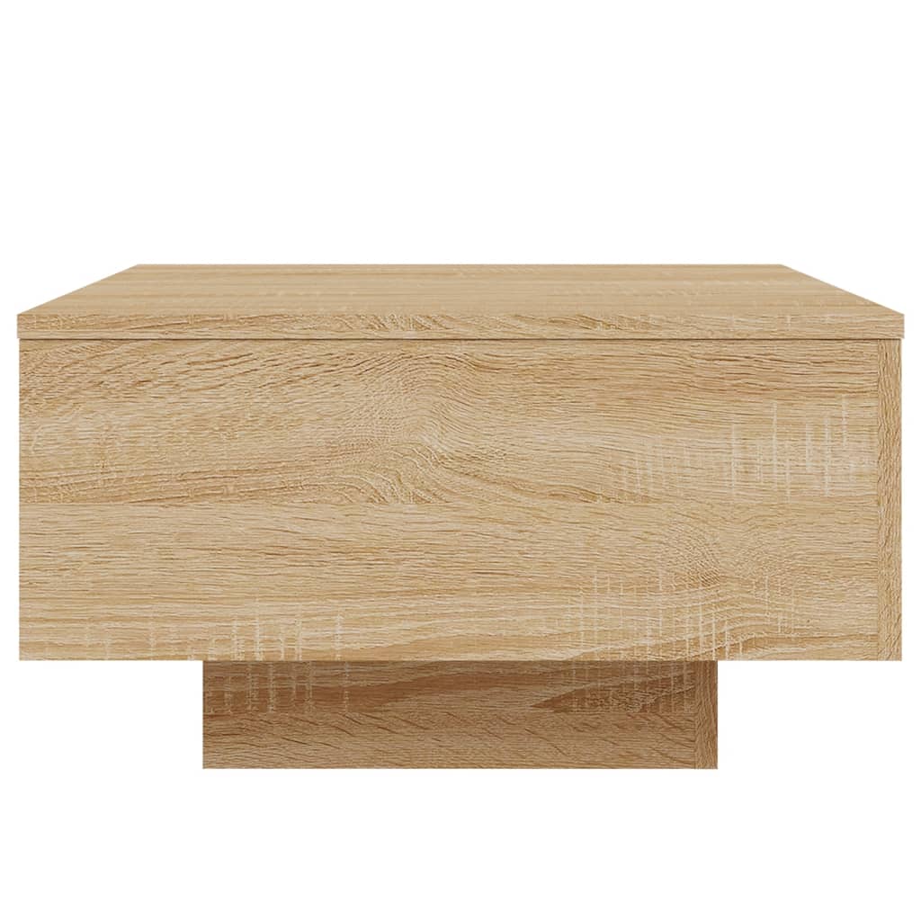 Coffee Table with LED Lights Sonoma Oak 55x55x31 cm