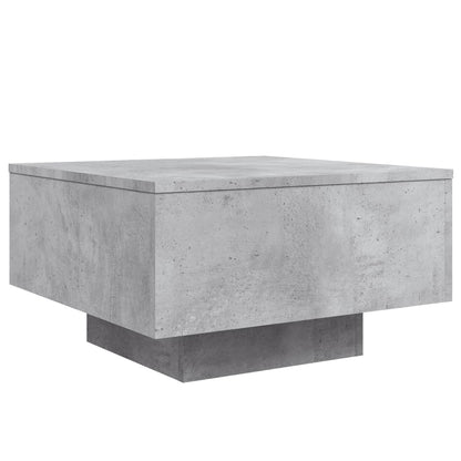 Coffee Table with LED Lights Concrete Grey 55x55x31 cm