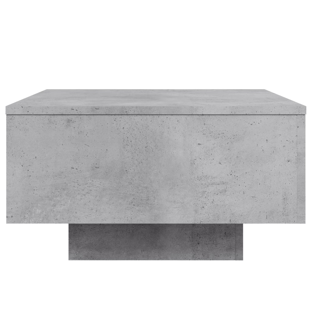Coffee Table with LED Lights Concrete Grey 55x55x31 cm