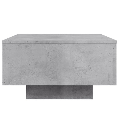 Coffee Table with LED Lights Concrete Grey 55x55x31 cm