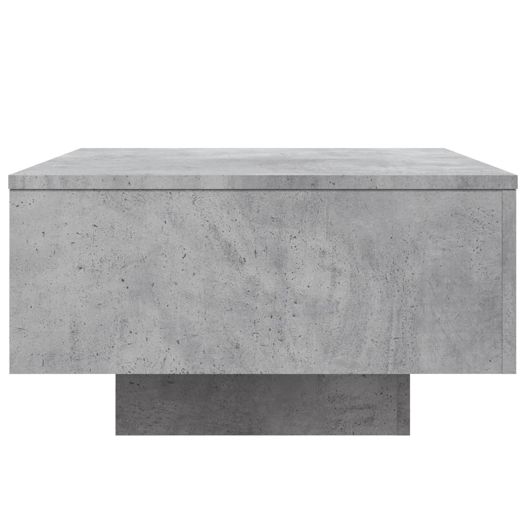 Coffee Table with LED Lights Concrete Grey 55x55x31 cm