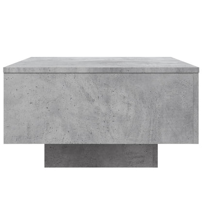 Coffee Table with LED Lights Concrete Grey 55x55x31 cm