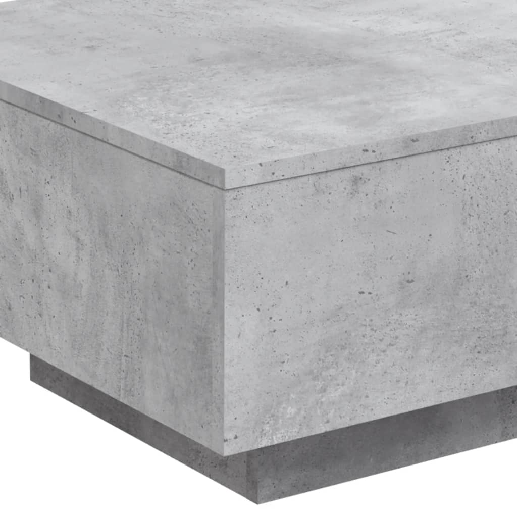 Coffee Table with LED Lights Concrete Grey 55x55x31 cm