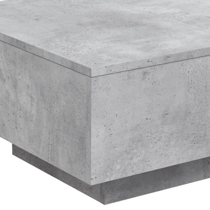 Coffee Table with LED Lights Concrete Grey 55x55x31 cm