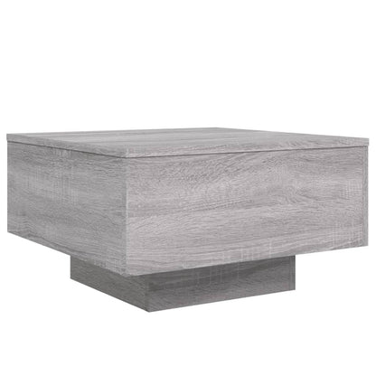 Coffee Table with LED Lights Grey Sonoma 55x55x31 cm