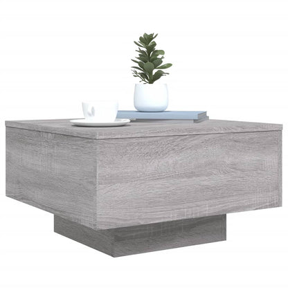 Coffee Table with LED Lights Grey Sonoma 55x55x31 cm