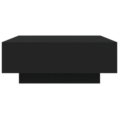 Coffee Table with LED Lights Black 80x80x31 cm
