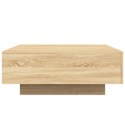 Coffee Table with LED Lights Sonoma Oak 80x80x31 cm