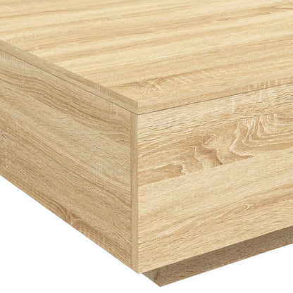 Coffee Table with LED Lights Sonoma Oak 80x80x31 cm