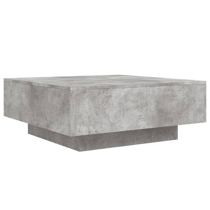 Coffee Table with LED Lights Concrete Grey 80x80x31 cm