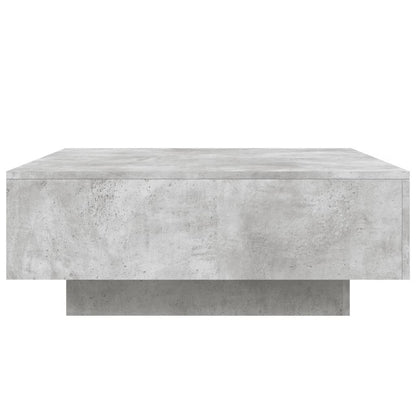 Coffee Table with LED Lights Concrete Grey 80x80x31 cm