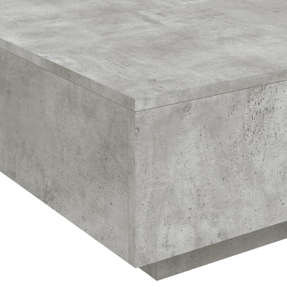 Coffee Table with LED Lights Concrete Grey 80x80x31 cm