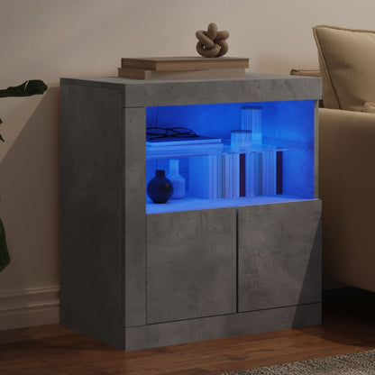 Sideboard with LED Lights Concrete Grey 60.5x37x67 cm