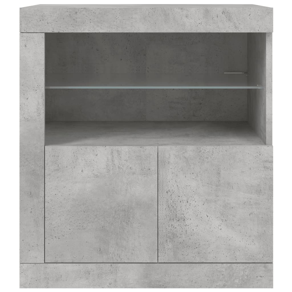Sideboard with LED Lights Concrete Grey 60.5x37x67 cm