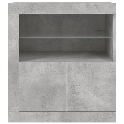 Sideboard with LED Lights Concrete Grey 60.5x37x67 cm