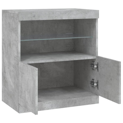 Sideboard with LED Lights Concrete Grey 60.5x37x67 cm