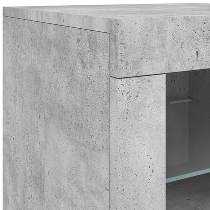 Sideboard with LED Lights Concrete Grey 60.5x37x67 cm
