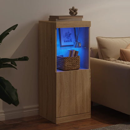 Sideboard with LED Lights Sonoma Oak 41x37x100 cm