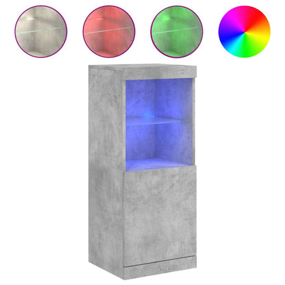 Sideboard with LED Lights Concrete Grey 41x37x100 cm