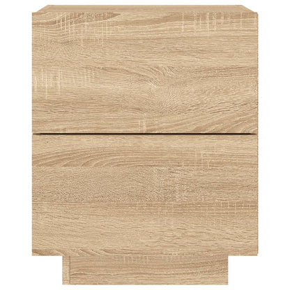 Sonoma Oak Bedside Cabinet with LED Lights - Engineered Wood