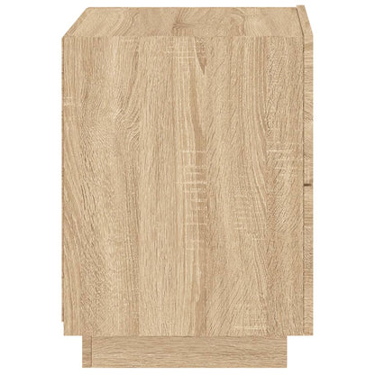 Sonoma Oak Bedside Cabinet with LED Lights - Engineered Wood