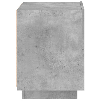 Concrete Grey Bedside Cabinets with LED Lights - Set of 2