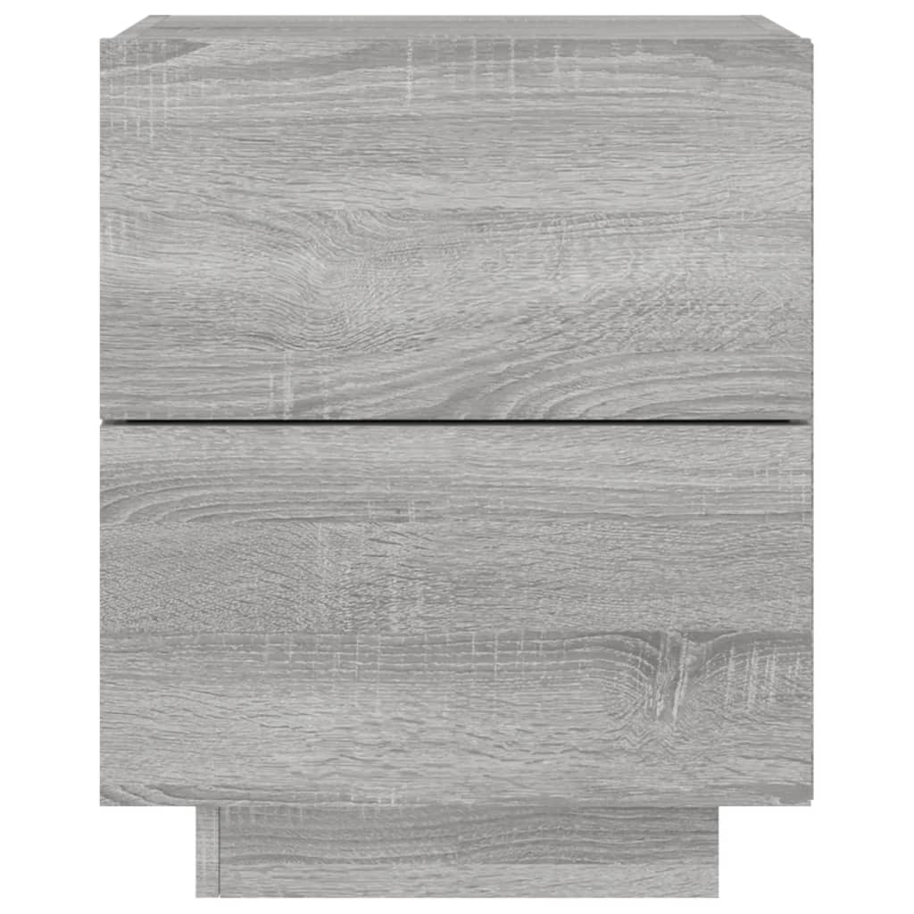 Grey Sonoma LED Bedside Cabinet - Engineered Wood Elegance